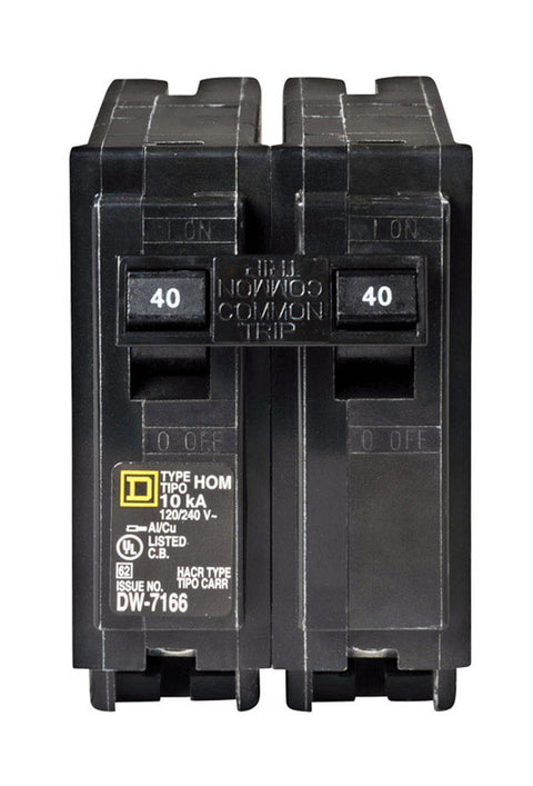 Square D HomeLine Double Pole 40 amps Circuit Breaker