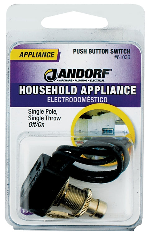 Jandorf 61036 Switch, 5/10 A, 125/250 V, SPST, Lead Wire Terminal