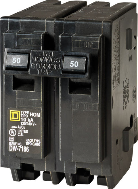 Square D HomeLine Double Pole 50 amps Circuit Breaker