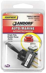 Jandorf 61118 Switch, Black, 20 A, 12 VDC, SPDT, Tab Terminal