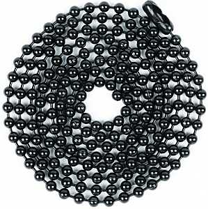 Jandorf 60371 Beaded Chain with Connector, 3 ft L, Black