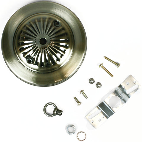 Jandorf 60215 Canopy Kit, Ceiling, Traditional, Antique Brass, For: Outlet Box and Hang Ceiling Fixture