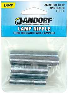 Jandorf 60160 Lamp Nipple Assortment, Zinc