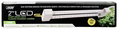 Feit Electric GLP24FS/19W/LED Grow Light, 0.158 A, 120 V, 2 -Lamp, LED Lamp, 1200 Lumens, 3300 K Color Temp