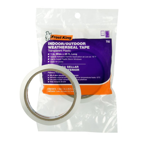 Frost King T96H Tape, 2 in W, 100 ft L, Plastic, Clear