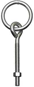 National Hardware 2061BC Series N220-632 Hitch Ring with Eye Bolt, 160 lb Working Load, 2 in ID Dia Ring, Steel, Zinc, 1/BAG