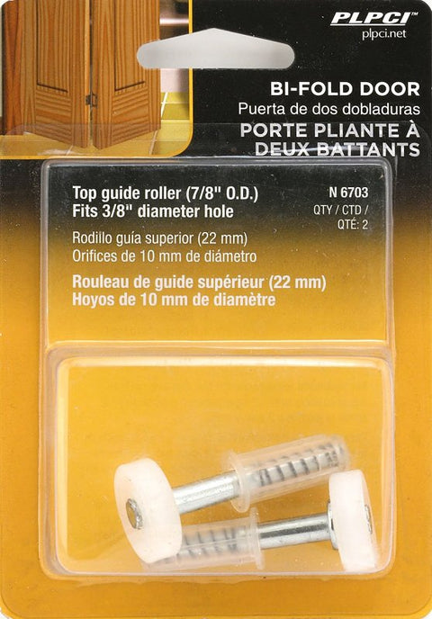 Prime-Line N 6703 Roller Guide, 1-9/16 in L x 3-3/4 in W x 1-1/16 in D Dimensions, Nylon/Plastic, Top, 2/PK