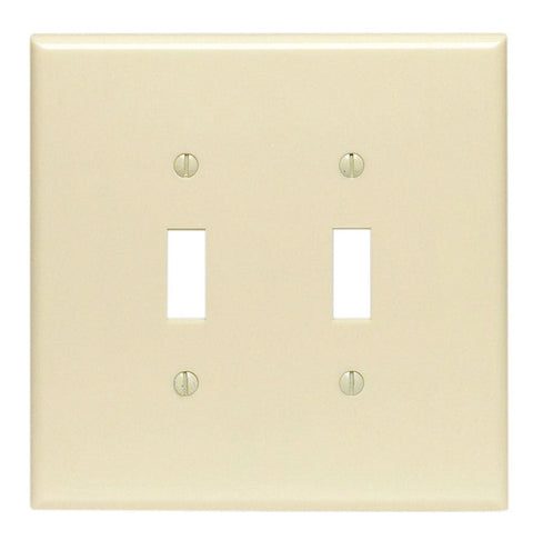 Leviton 2 gang Ivory Thermoset Plastic Toggle Wall Plate 1 pk