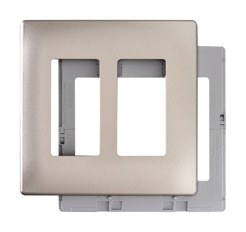 Pass & Seymour Radiant 2 gang Nickel Plastic Rocker/GFCI Wall Plate 1 pk