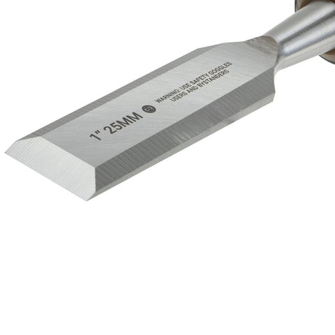 Spec Ops SPEC-C1-1 Bevel Edge Chisel, 1 in Tip, 9-1/8 in OAL, HCS Blade, Shock-Absorbing Handle