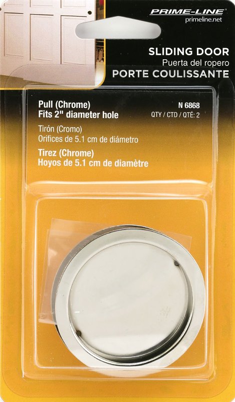 Prime-Line N 6868 Door Pull, 5/16 in D, Steel, Chrome-Plated, Pack of 6