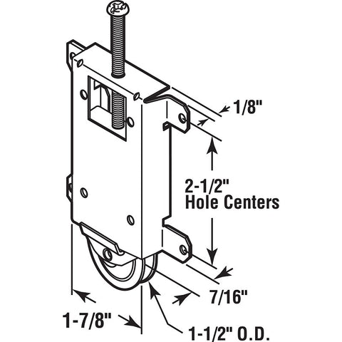 Prime-Line N 6870 Mirror Door Roller, Adjustable, Plastic