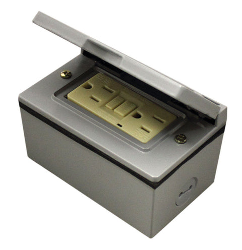 Sigma Rectangle Aluminum GFCI Outlet Kit For Wet Locations Gray