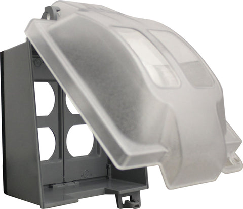 Sigma Rectangle Plastic 2 gang Duplex GFCI Cover For Wet Locations Clear