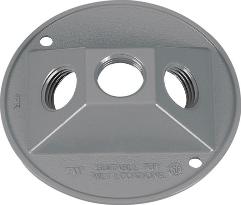 Sigma Round Die cast Aluminum 1 gang Electrical Cover For Light Fixtures Gray