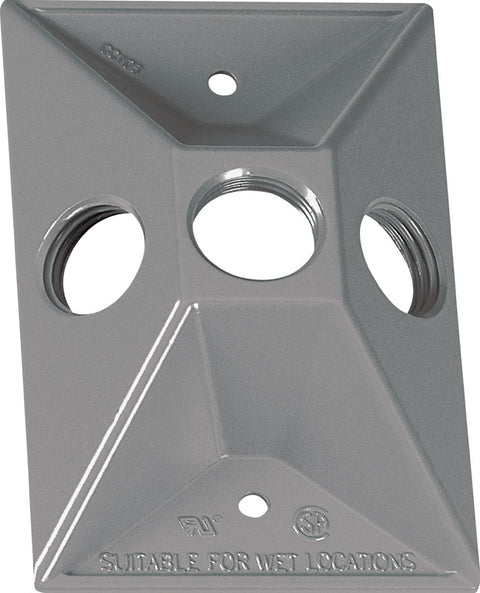 Sigma Rectangle Die cast Aluminum 1 gang Electrical Cover For Light Fixtures Gray