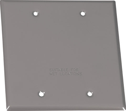 Sigma Square Steel 2 gang Blank Box Cover For Wet Locations Gray