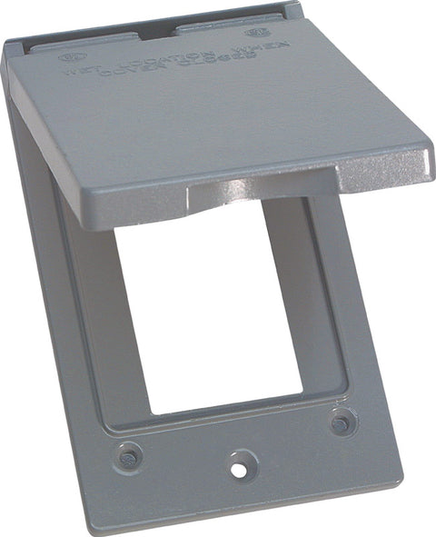 Sigma Rectangle Aluminum 1 gang Electrical Cover For 1 GFCI Receptacle Gray