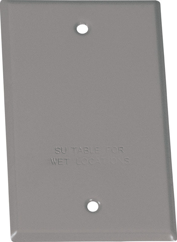 Sigma Electric 1-Gang Rectangle Metal Lampholder Cover - Weatherproof For Wet/Damp Locations, Gray, With Gasket