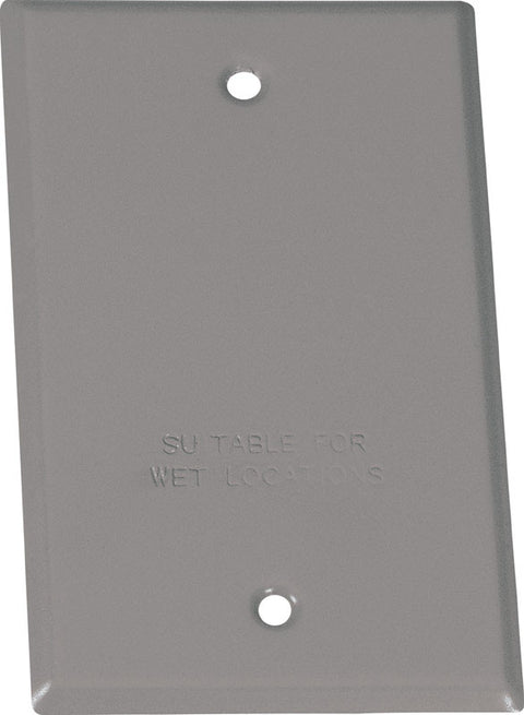 Sigma Rectangle Steel 1 gang Blank Box Cover For Wet Locations Gray