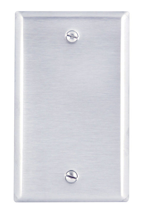 Leviton 1 gang Silver Stainless Steel Blank Wall Plate 1 pk