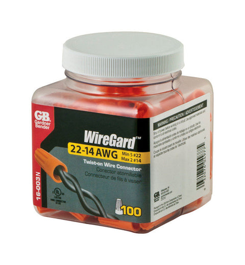 GB WireGard Wire Connectors Orange 100 pk