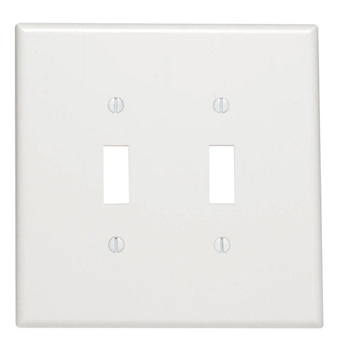 Leviton 2 gang White Thermoset Plastic Toggle Wall Plate 1 pk