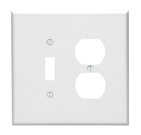 Leviton 2 gang White Thermoset Plastic Toggle/Duplex Wall Plate 1 pk