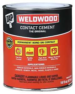 DAP 00271 Contact Cement, Liquid, Strong Solvent, Tan, 1 pt, Can