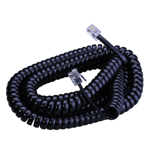 Monster Just Hook It Up 25 ft. L Black Telephone Handset Coil Cord