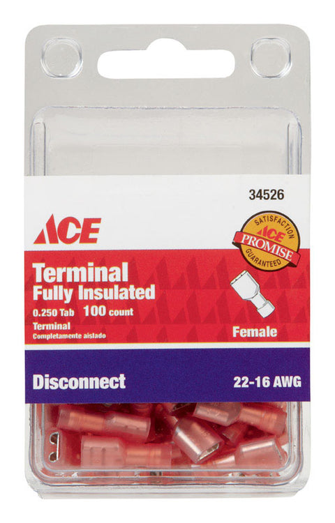Ace Industrial Female Disconnect Nylon Red 100