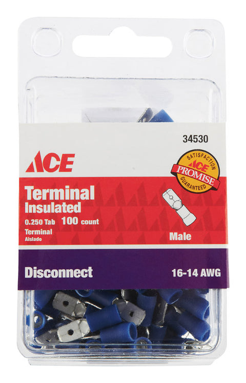 Ace Industrial Male Disconnect Vinyl Blue 100