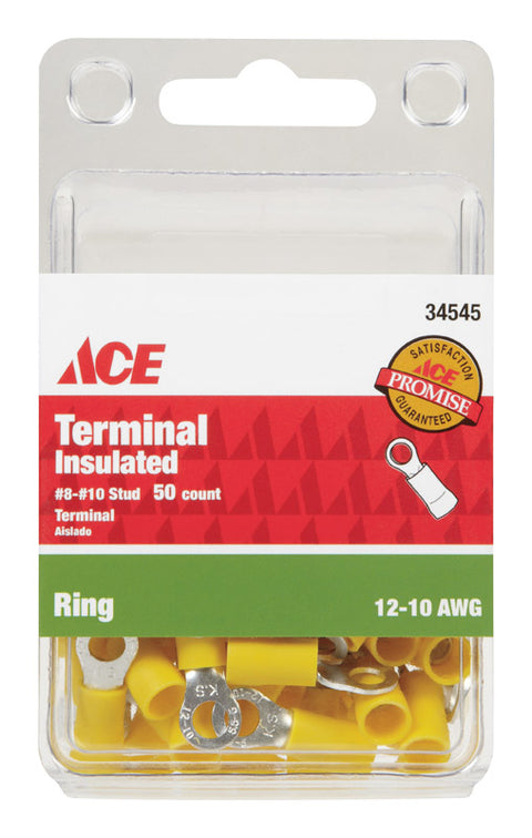 Ace Industrial Ring Terminal Vinyl Yellow 50
