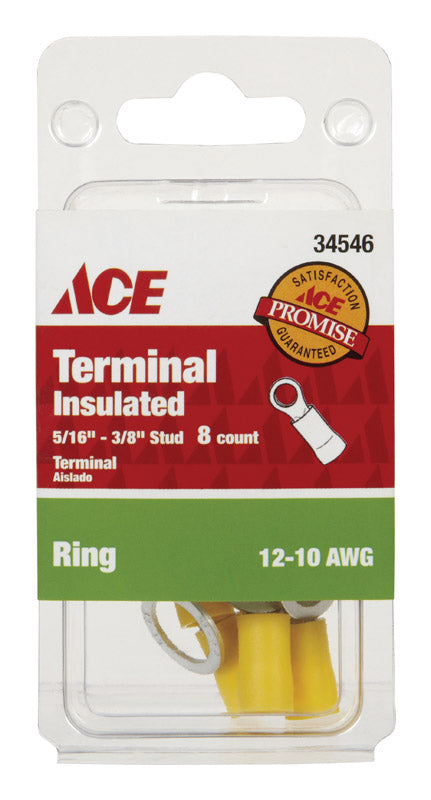 Ace Industrial Ring Terminal Vinyl Yellow 8