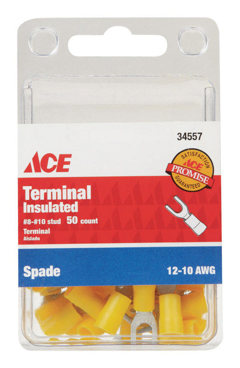 Ace Industrial Spade Terminal Vinyl Yellow 50