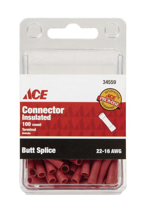 Ace Industrial Butt Connector Vinyl Red 100