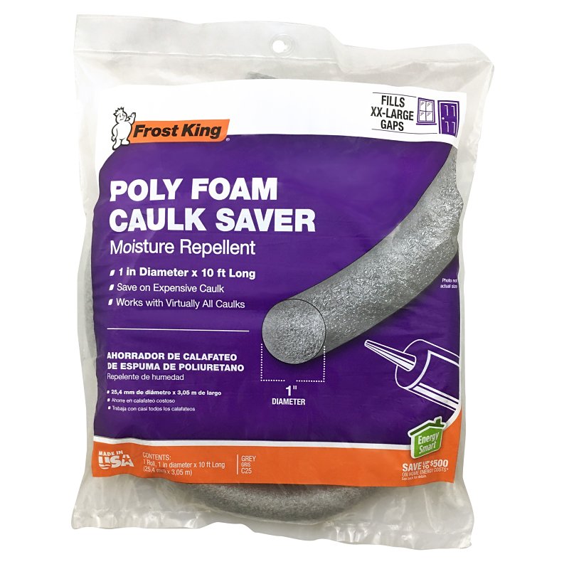 Frost King C25H Backer Rod, 1 in Dia, 10 ft L, Poly Foam, Gray – Shell ...