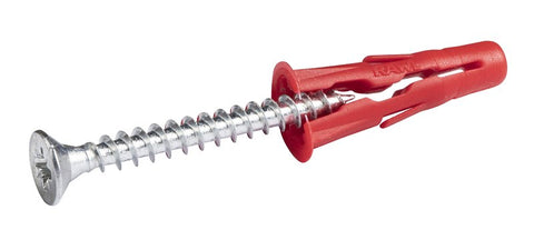 Rawlplug Rawl Uno Series R-S0-UNO1/4+6-1 Multi-Purpose Anchor, 13 mm Thread, 1-1/4 in L, Polypropylene, Pack of 10