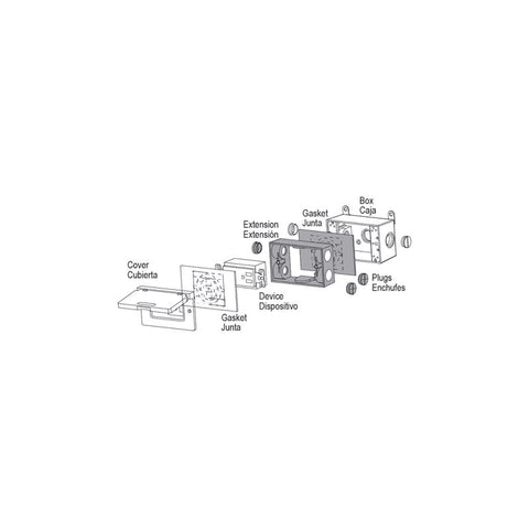 Sigma Engineered Solutions New Work 9.5 cu in Rectangle Metallic Extension Ring Gray