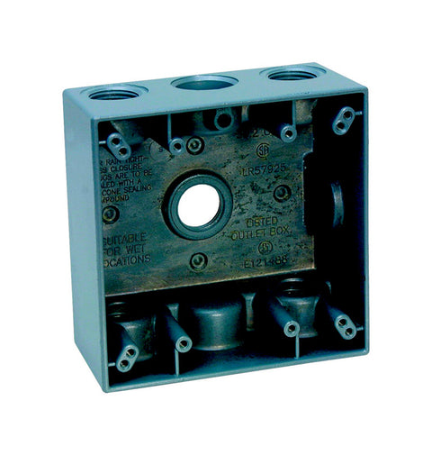 Sigma 4-1/2 in. H Square 1 Gang Outlet Box Gray Aluminum