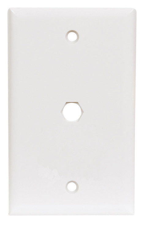 Ace 1 gang White Coaxial Cable Feed-Thru Wallplate 1 pk