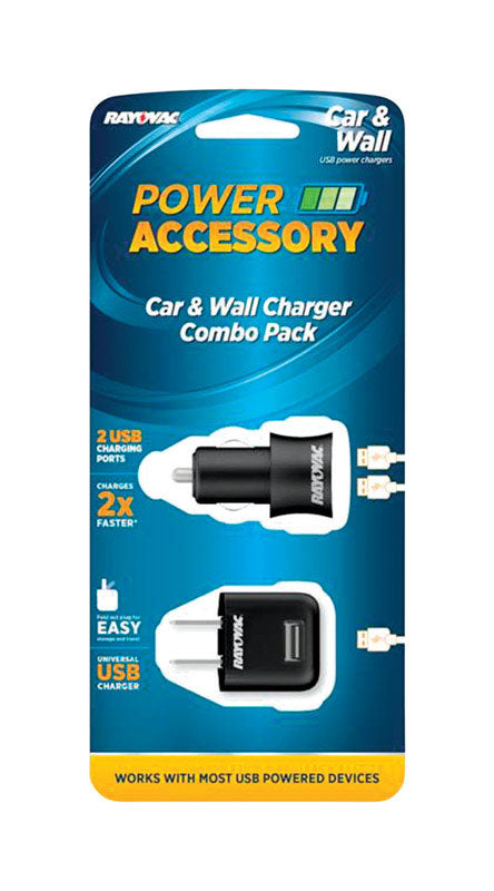 Rayovac USB Car and Wall Charger 2 pk
