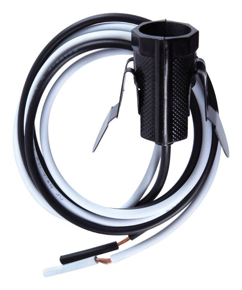 Jandorf Socket with Spring Clips 75 watts 125 volts Black Candelabra