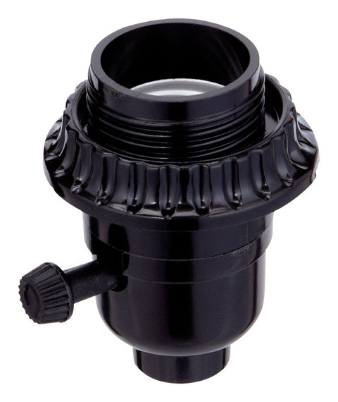Jandorf 3-Way Turn Knob Socket 250 watts 250 volts Black Medium