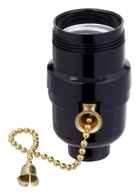 Jandorf Pull Chain Socket 250 watts 250 volts Black Medium