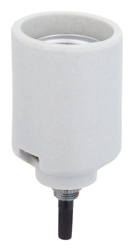 Jandorf Bottom Turn Knob Socket 250 watts 250 volts White Medium