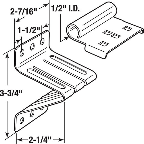 Prime-Line GD 52117 Adjustable Top Roller Fixture, Steel, Silver