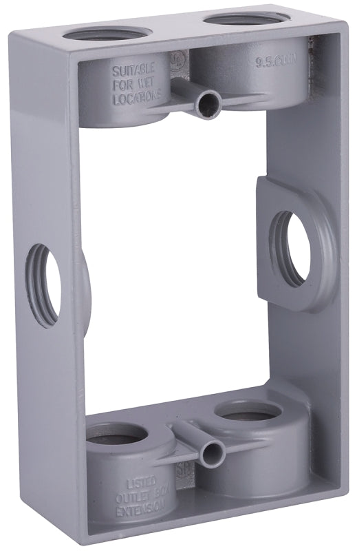 Hubbell 5400-0 Extension Adapter, 5-1/4 in L, 3-1/2 in W, 1-Gang, 6-Kn ...