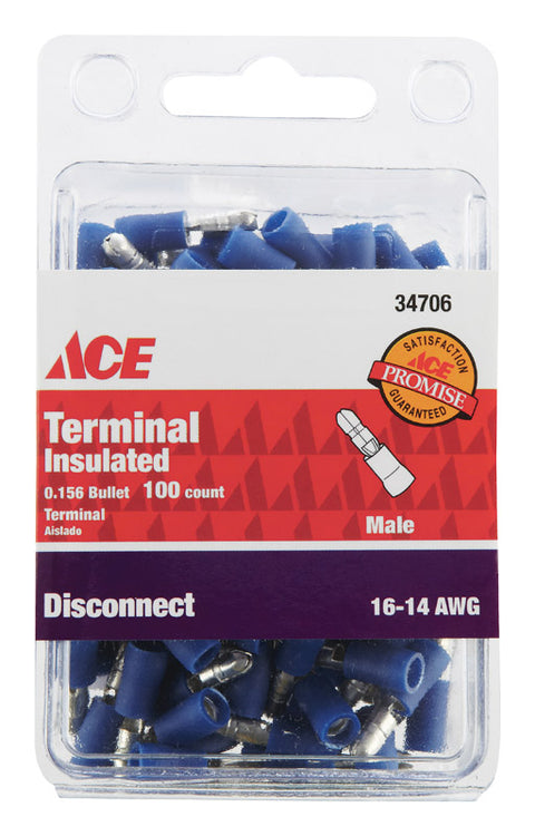 Ace Industrial Male Disconnect Vinyl Blue 100