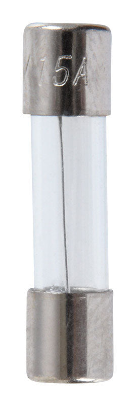 Jandorf Fast Acting Glass Fuse 15 amps 125 volts 5 mm Dia. x 20 mm L 2 pk For Max protection